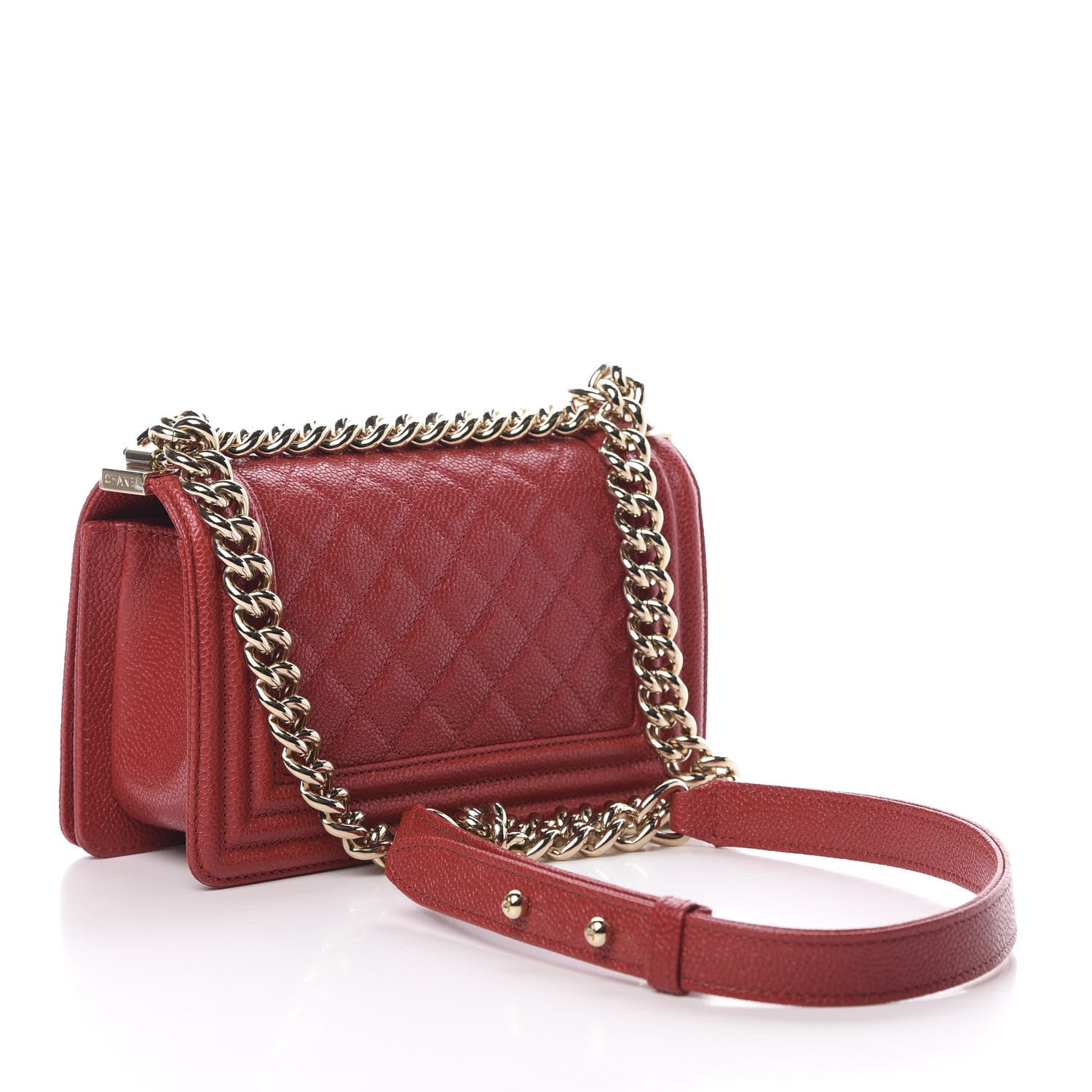 Chanel Caviar Quilted Small Boy Flap Red 3 of 11