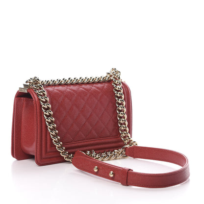 Chanel Caviar Quilted Small Boy Flap Red 3 of 11