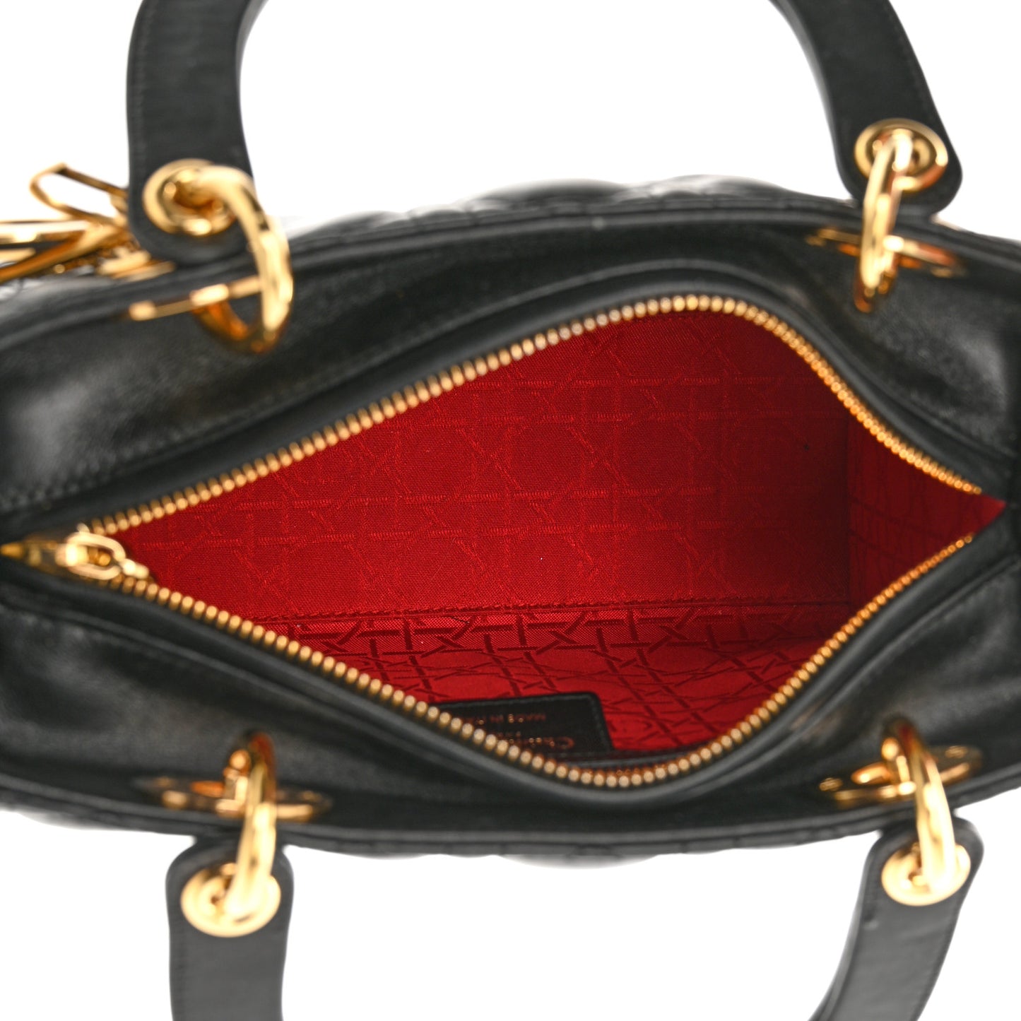Lambskin Cannage Medium Lady Dior Black