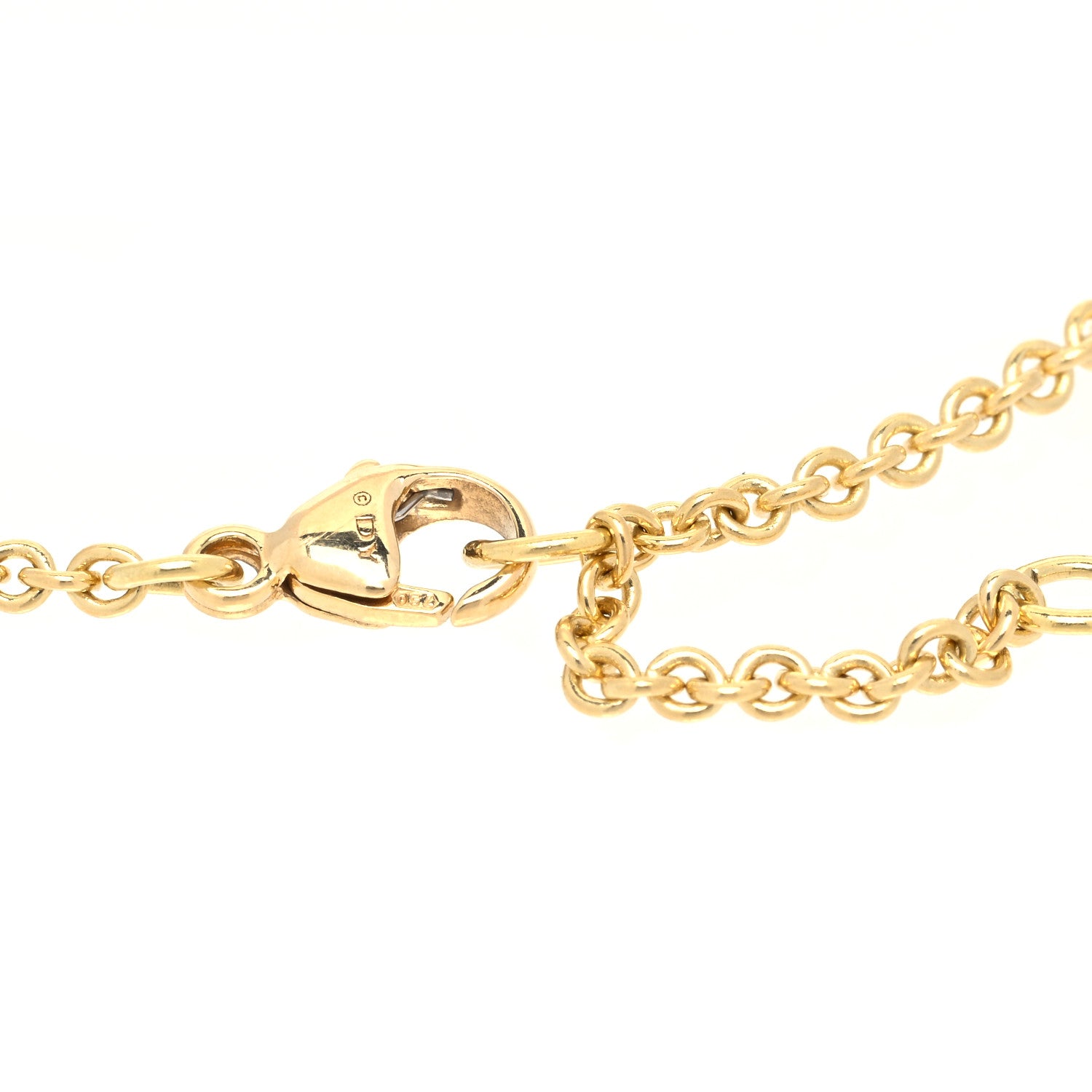 David Yurman 18K Yellow Gold Diamond Chrysoprase 8mm Chatelaine Bracelet 3 of 5