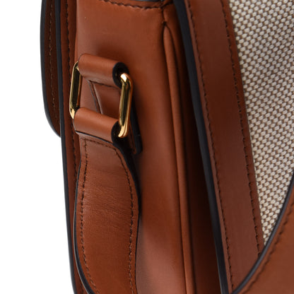 Celine Textile Natural Calfskin Medium Triomphe Bag White Tan 13 of 13
