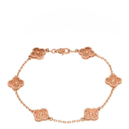 Van Cleef & Arpels 18K Rose Gold 6 Motifs Sweet Alhambra Bracelet 1 of 5