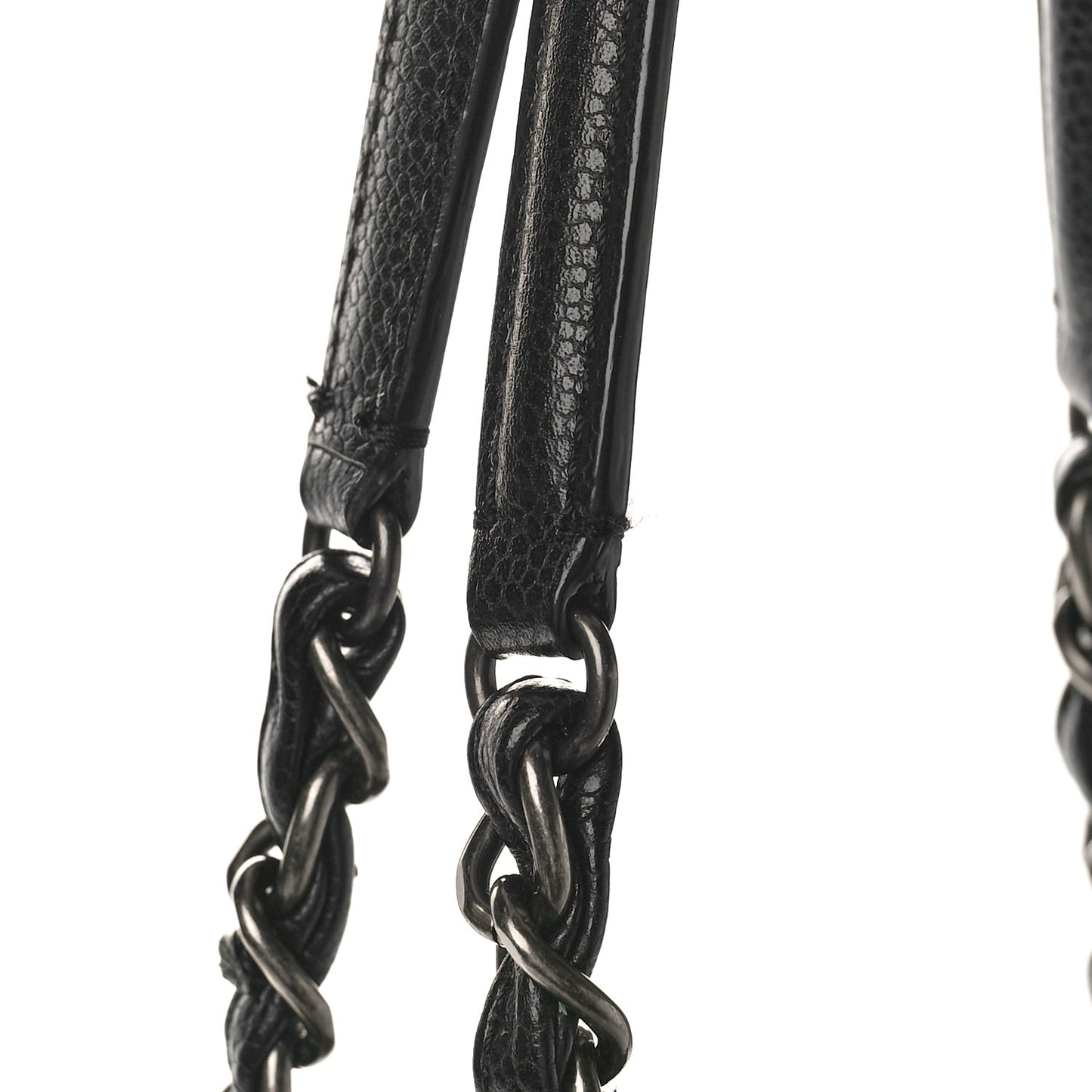 Caviar Quilted City Shopping Tote Black