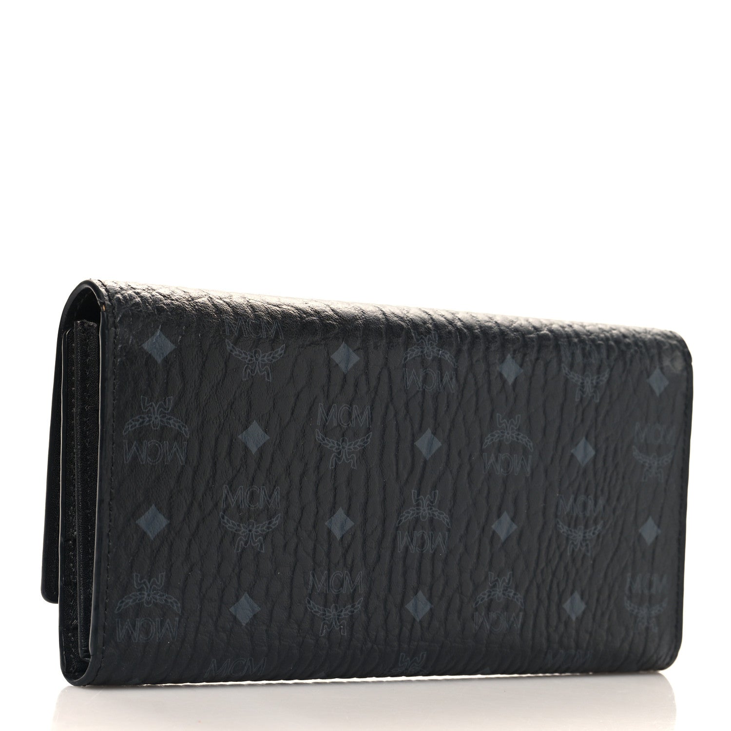 MCM Visetos Large Tri-Fold Flap Wallet Black 3 of 8