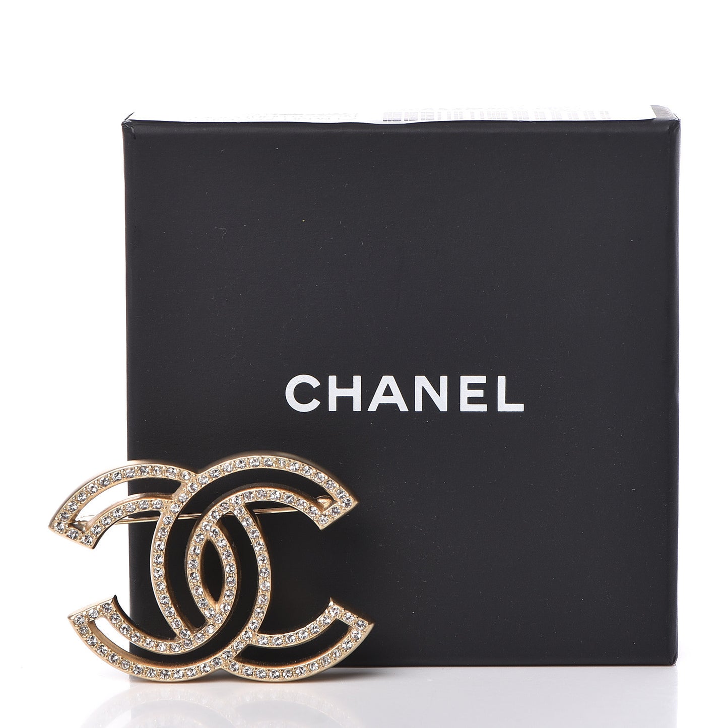 Crystal CC Brooch Light Gold