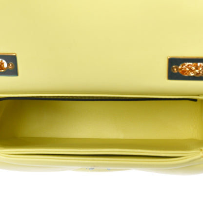 Valentino Garavani Nappa One Stud Chain Clutch Pale Yellow 5 of 9