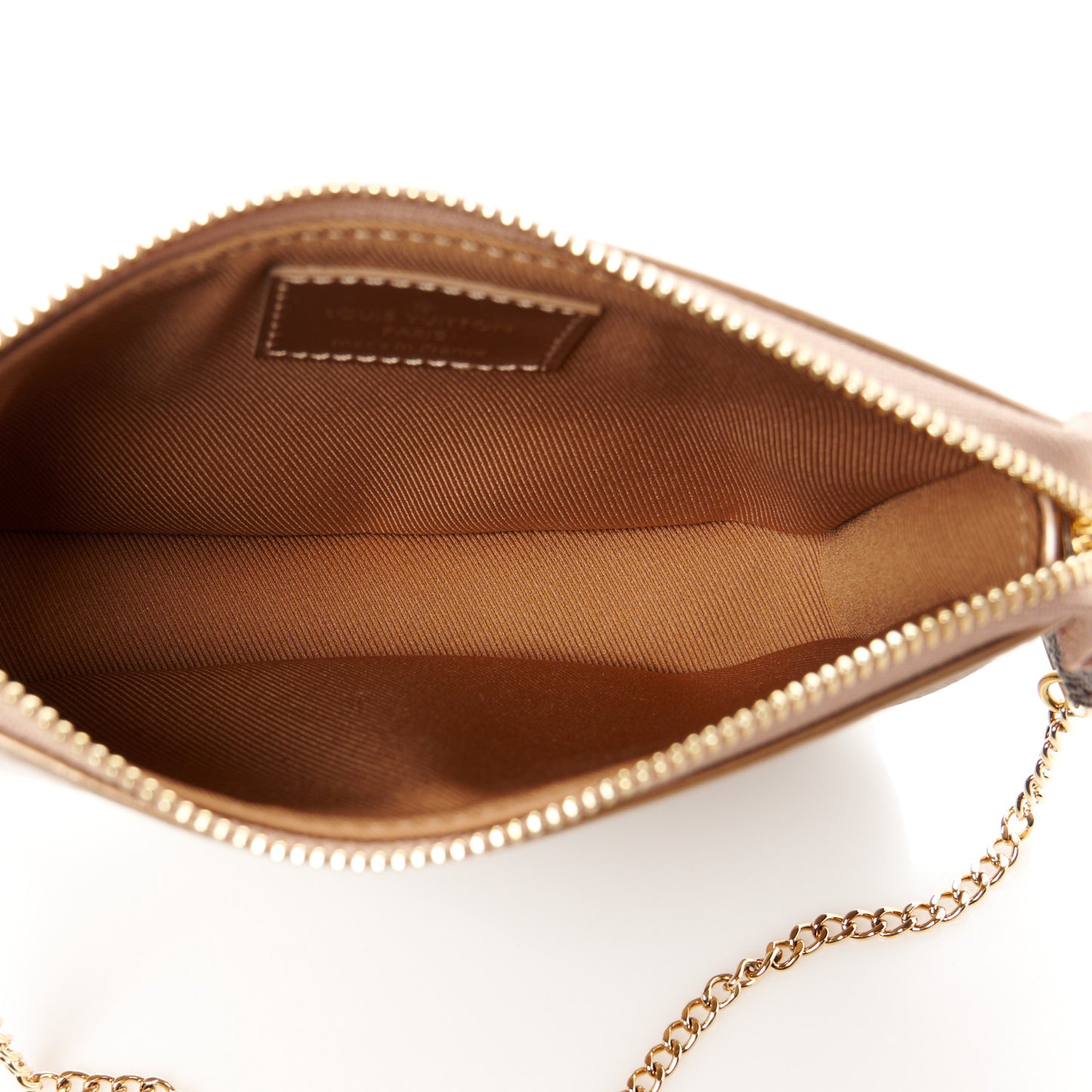 Metallic Vernis Mini Pochette Accessories Rose Gold