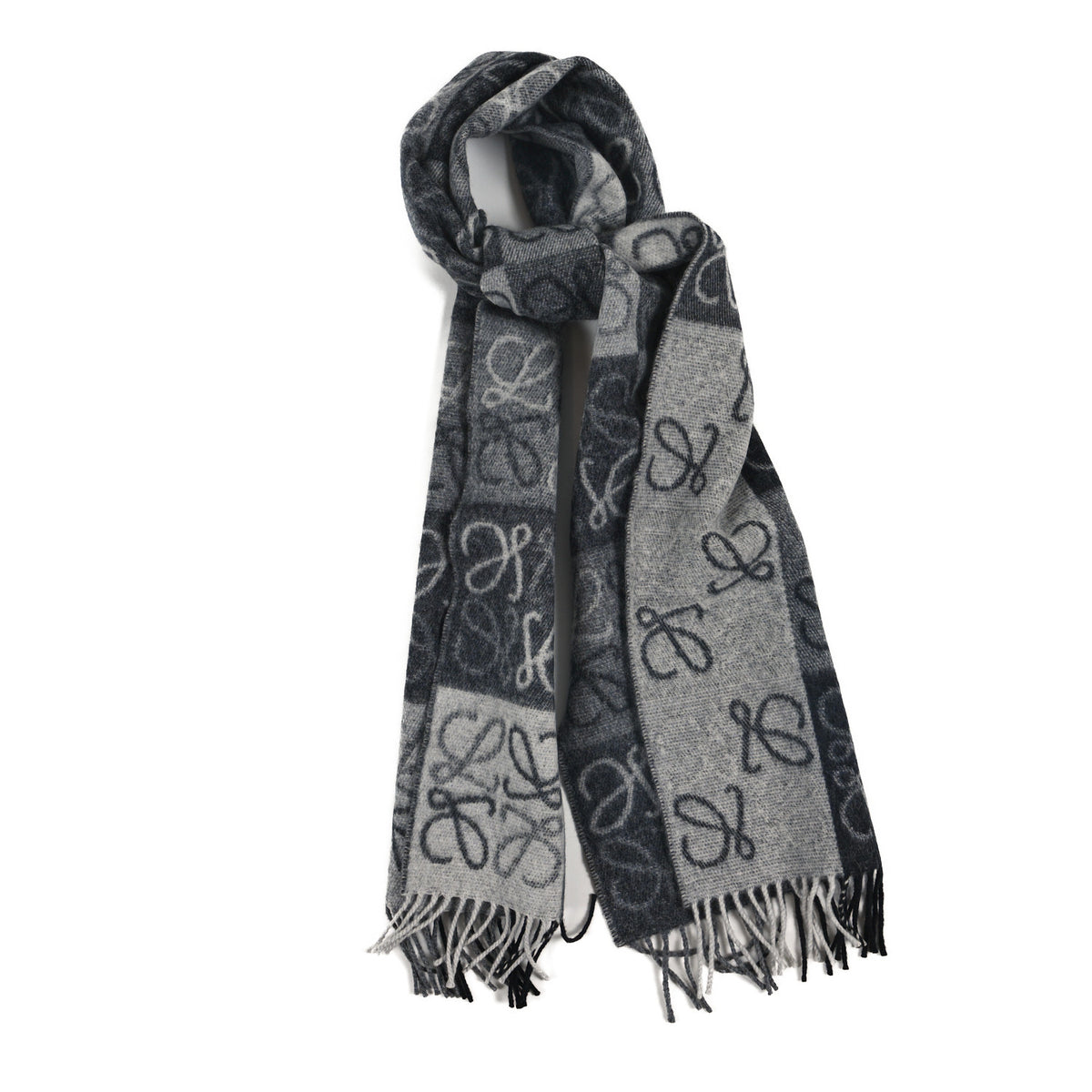 Louis Vuitton Wool Monogram Classic Scarf Black 2 of 6