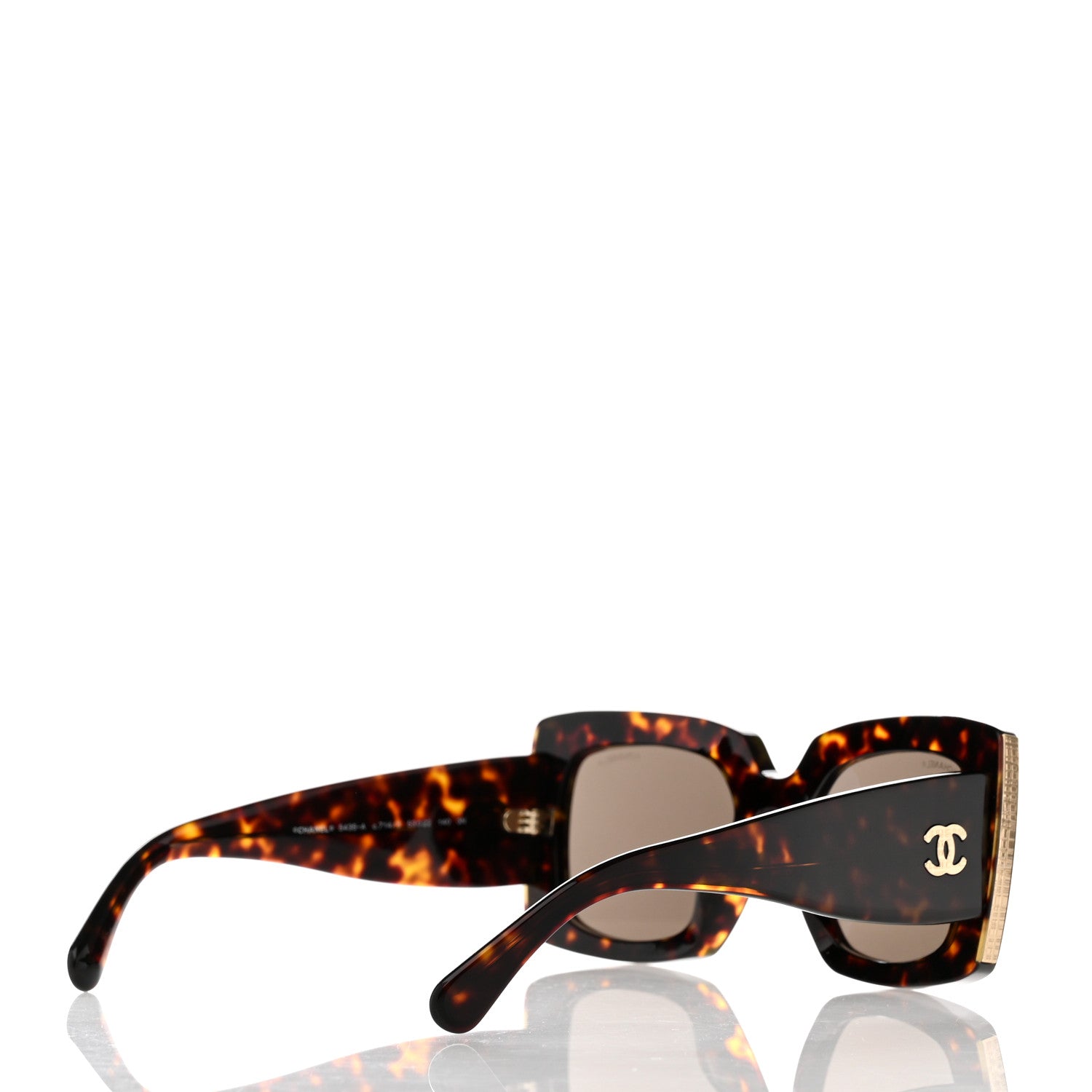 Chanel Acetate Rectangle Sunglasses 5435 Tortoise 4 of 8