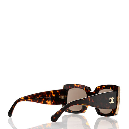 Chanel Acetate Rectangle Sunglasses 5435 Tortoise 4 of 8