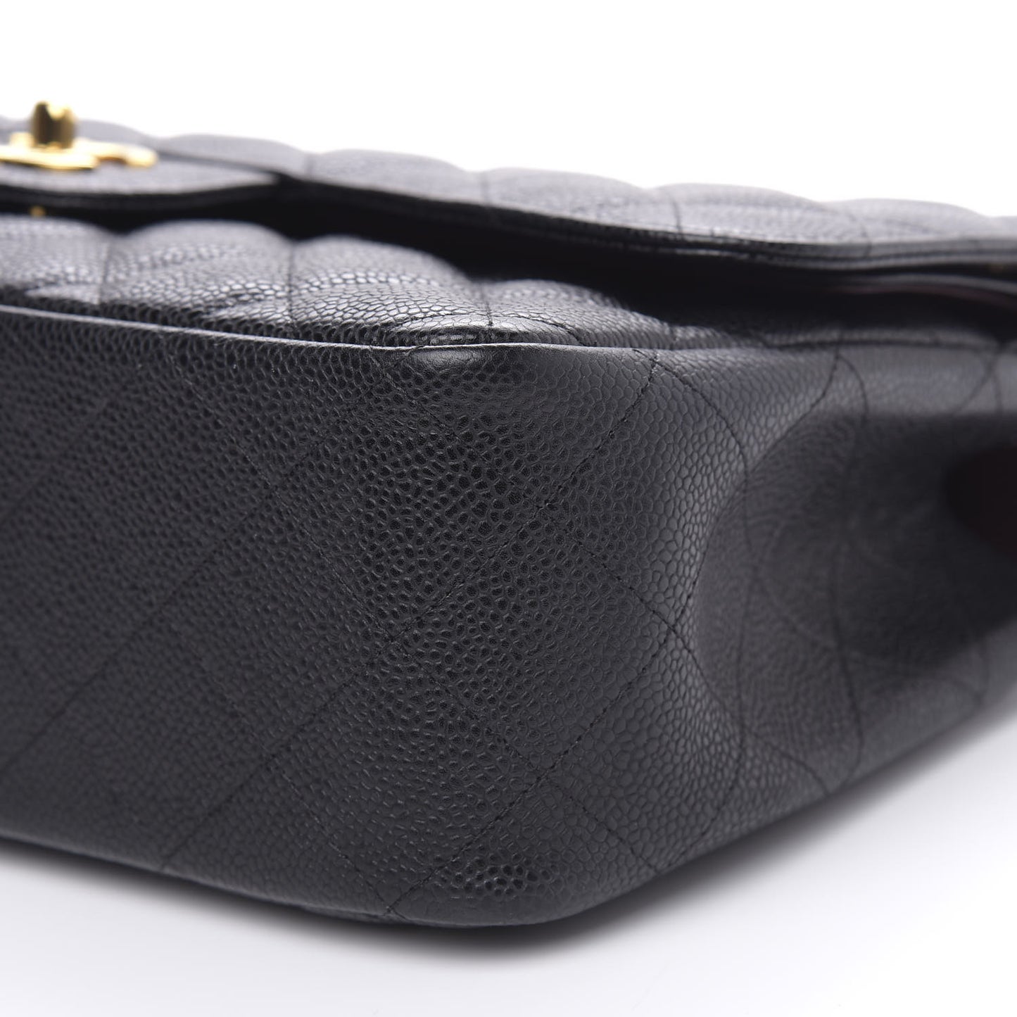 Caviar Quilted Jumbo Double Flap Black