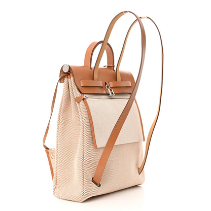 Hermes Vache Hunter Criss Viking Herbag a Dos Retourne Backpack Ecru Beige Naturel 3 of 9