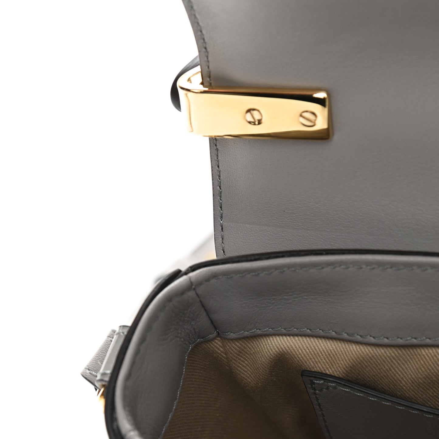 Crocodile Embossed Calfskin Mini C Double Carry Stormy Grey