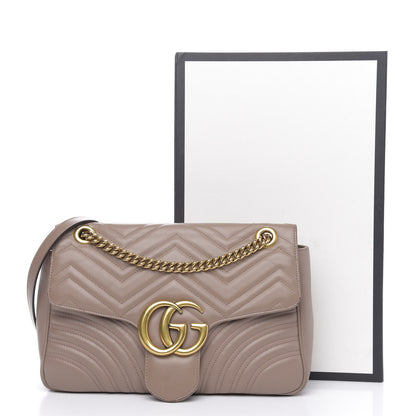 Gucci Calfskin Matelasse Medium GG Marmont Shoulder Bag Porcelain Rose 13 of 18