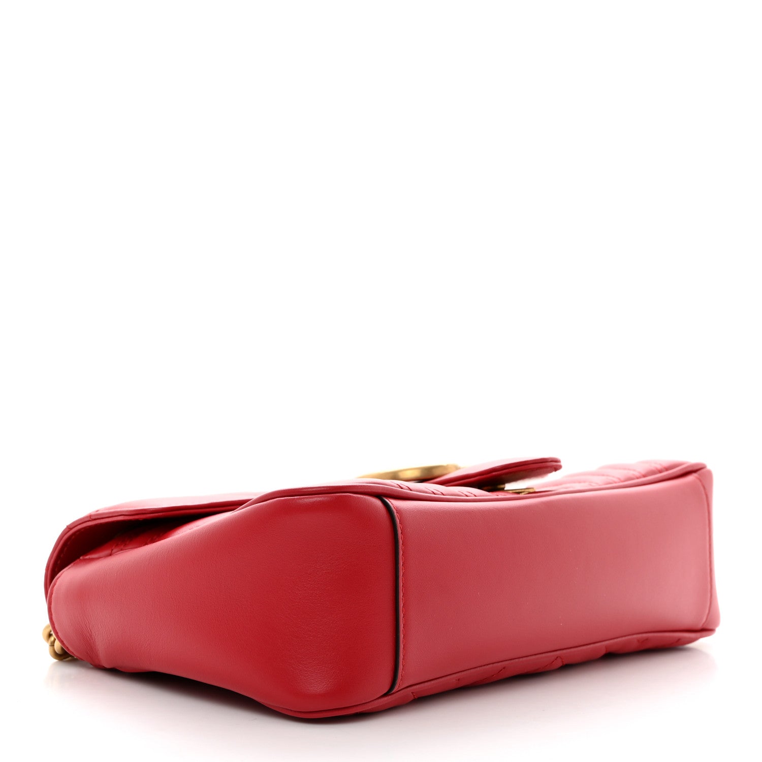 Gucci Calfskin Matelasse Small GG Marmont Shoulder Bag Hibiscus Red 4 of 10