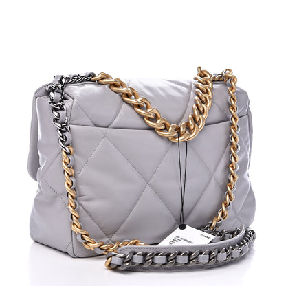 Chanel Goatskin Quilted Large 19 Flap Grey 3 of 11