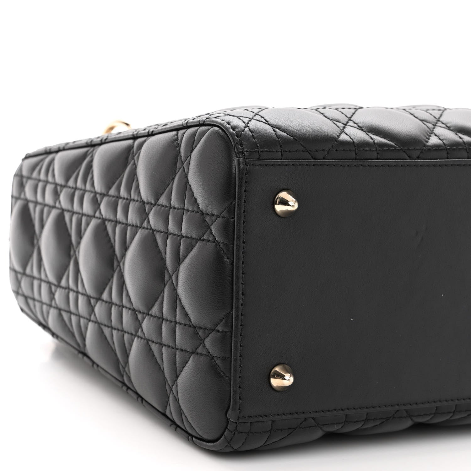 Christian Dior Lambskin Cannage Medium Lady Dior Black 8 of 9