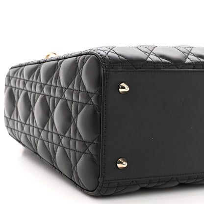 Christian Dior Lambskin Cannage Medium Lady Dior Black 8 of 9