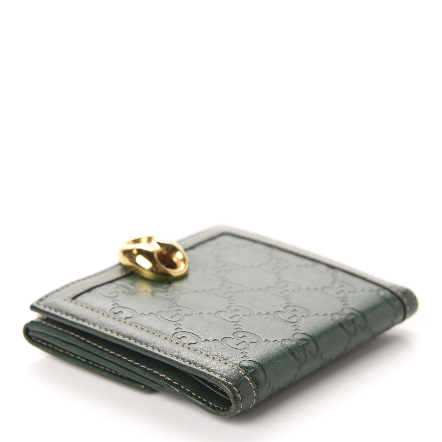 Guccissima Wave French Wallet Boston Green