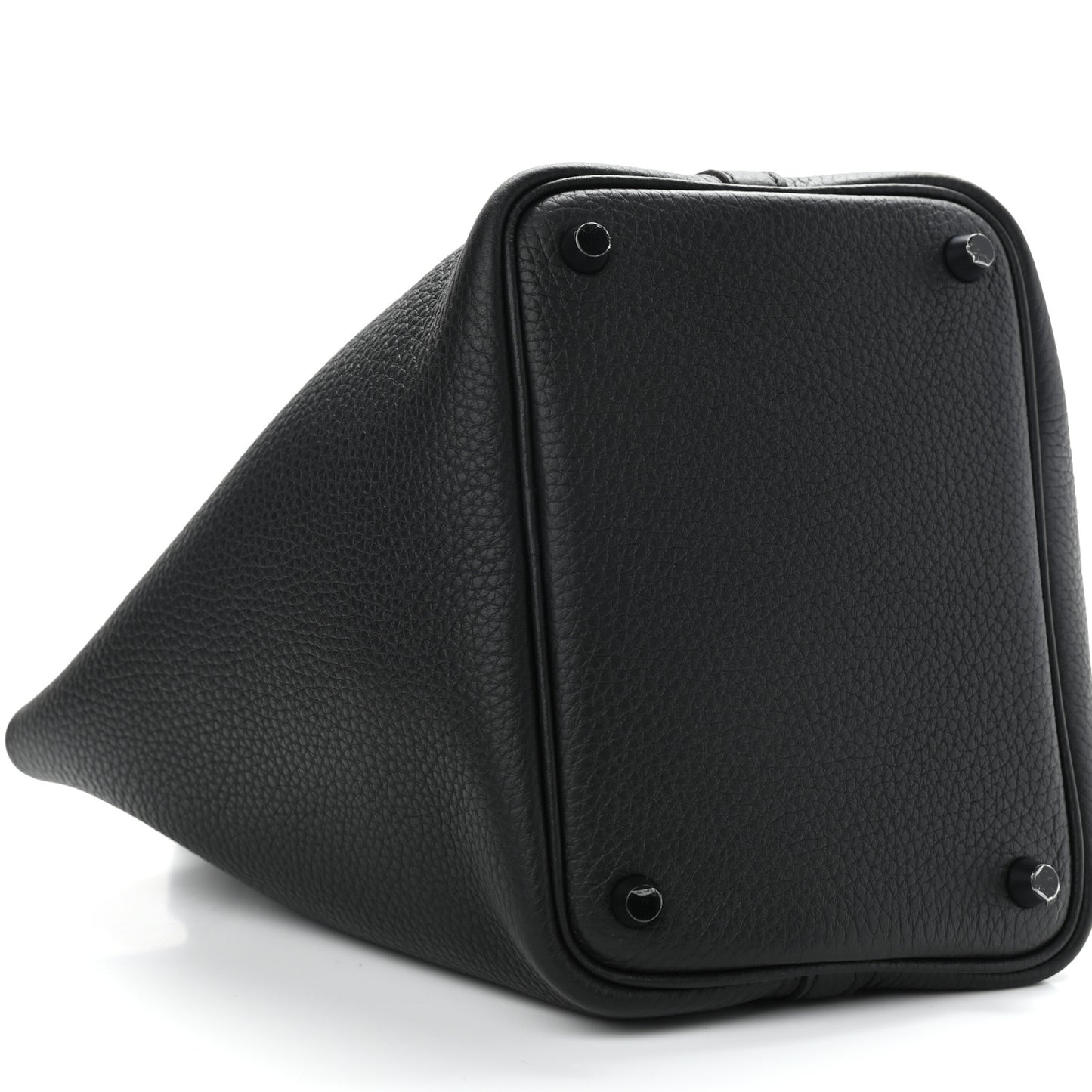 Taurillon Clemence Monochrome Picotin Lock 18 PM Black