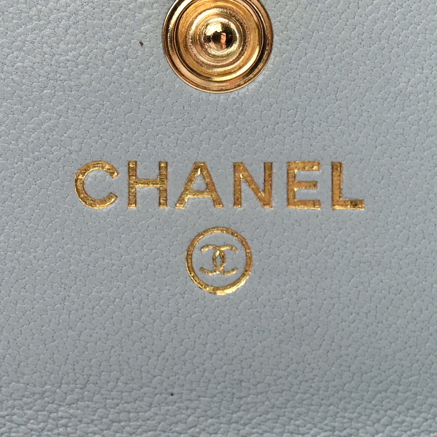 Lambskin Quilted 19 Flap Card Holder Light Blue