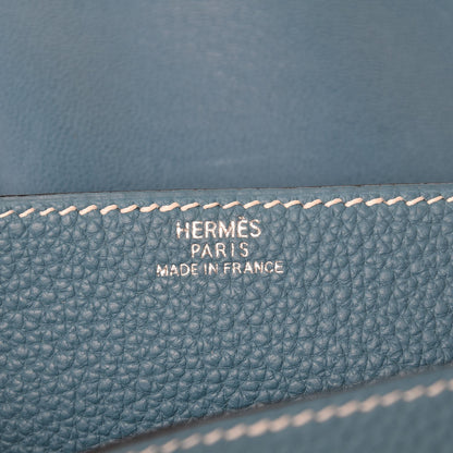 Hermes Togo Dogon Wallet Waist Pouch Blue Jean 6 of 9