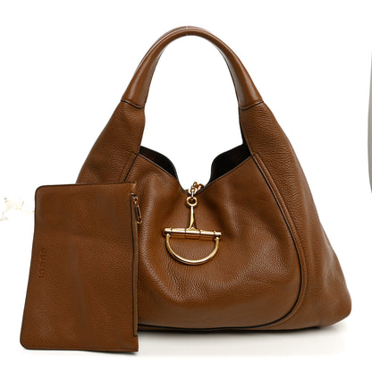 Gucci Grained Calfskin Softbit Maxi Shoulder Bag Brown 2 of 9