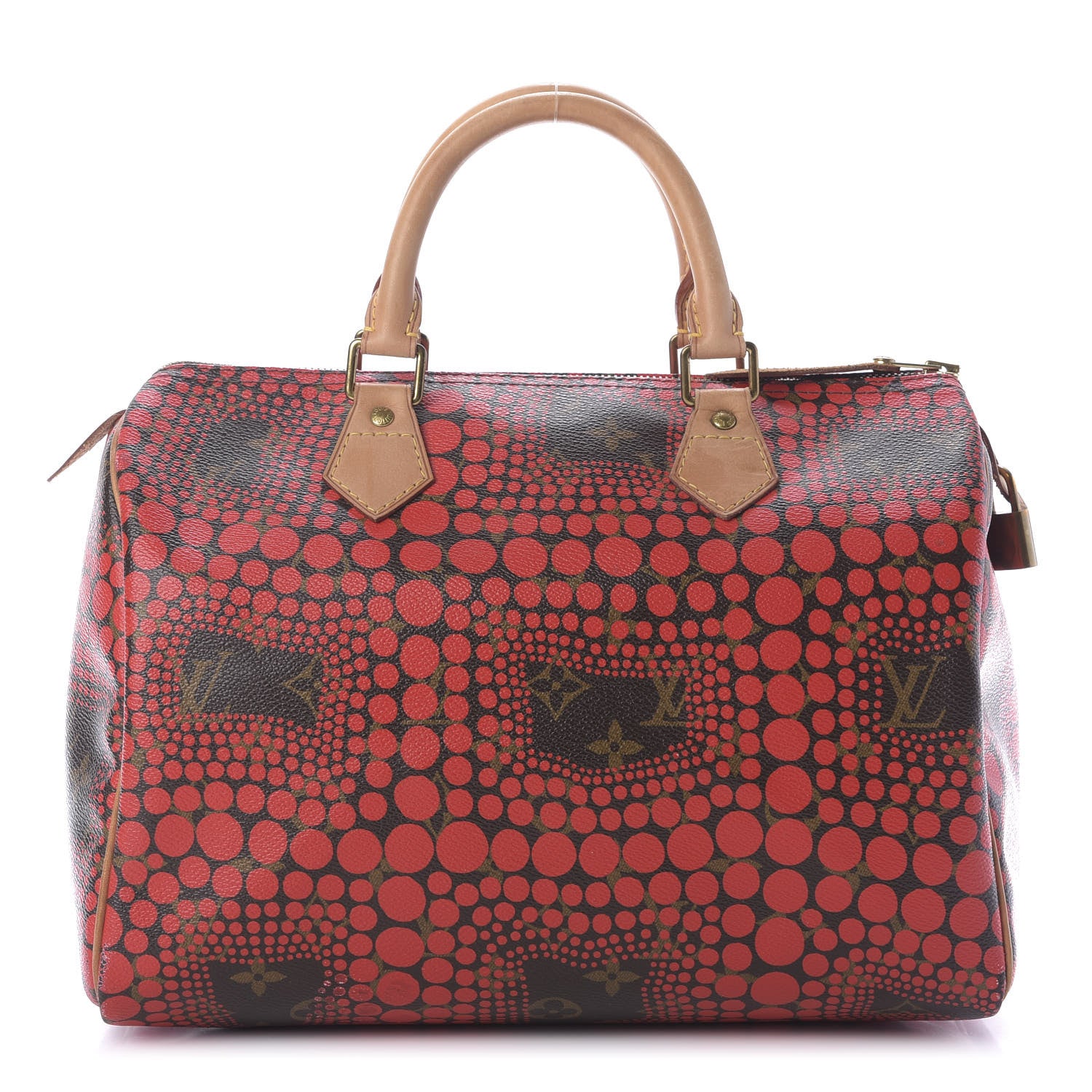 Louis Vuitton Monogram Kusama Town Speedy 30 Red 1 of 9