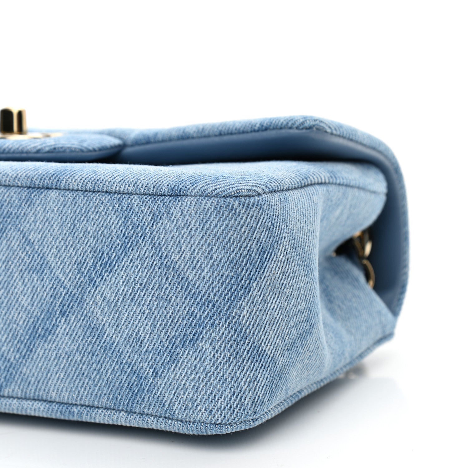 Chanel Printed Denim Quilted Mini Rectangular Flap Light Blue 9 of 10