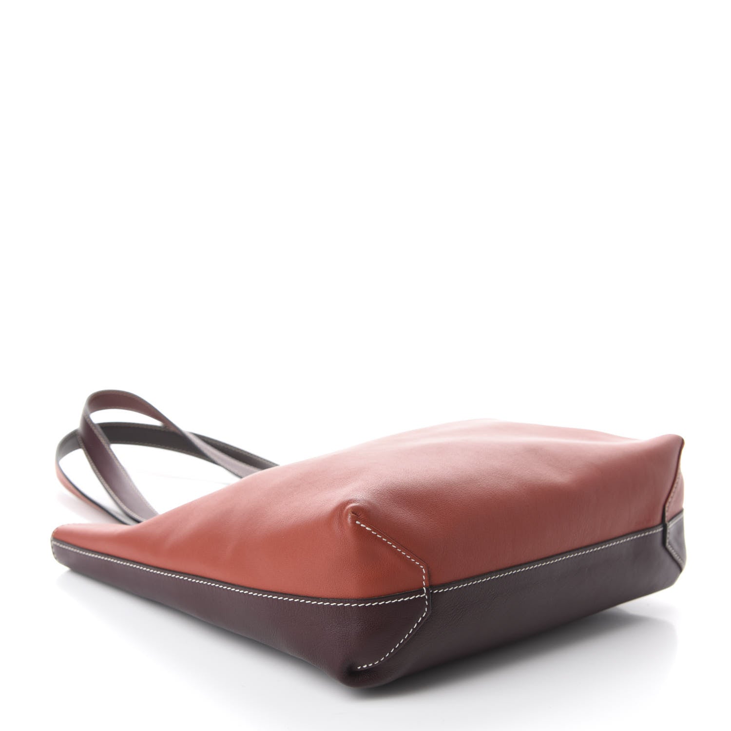 Hermes Veau Sikkim Swift Double Sens 30 Reversible Tote Ebene Rouge H Brique Prune 4 of 21