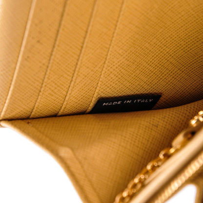 Prada Saffiano Metal Continental Flap Wallet Ginestra 8 of 10