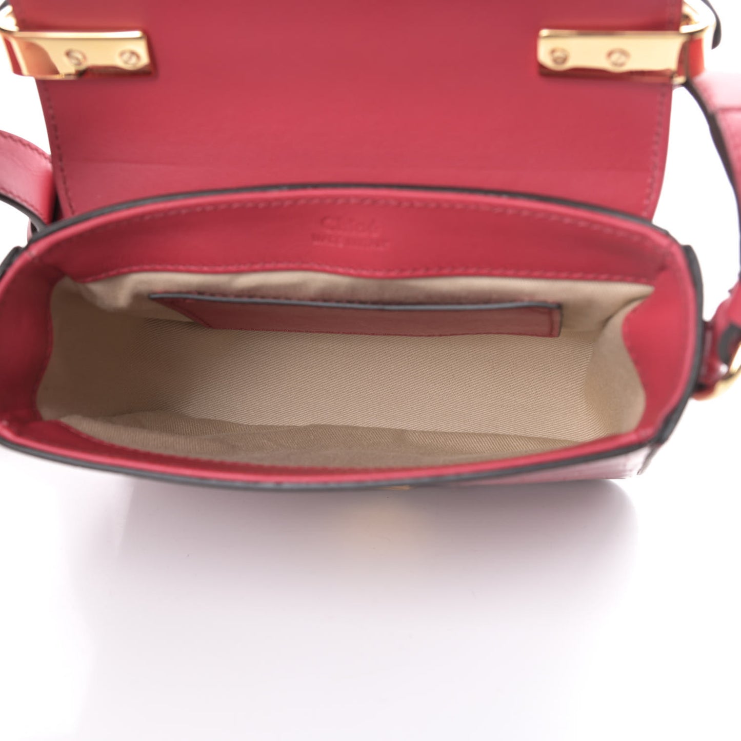 Calfskin Crocodile Embossed Mini C Double Carry Dusky Red