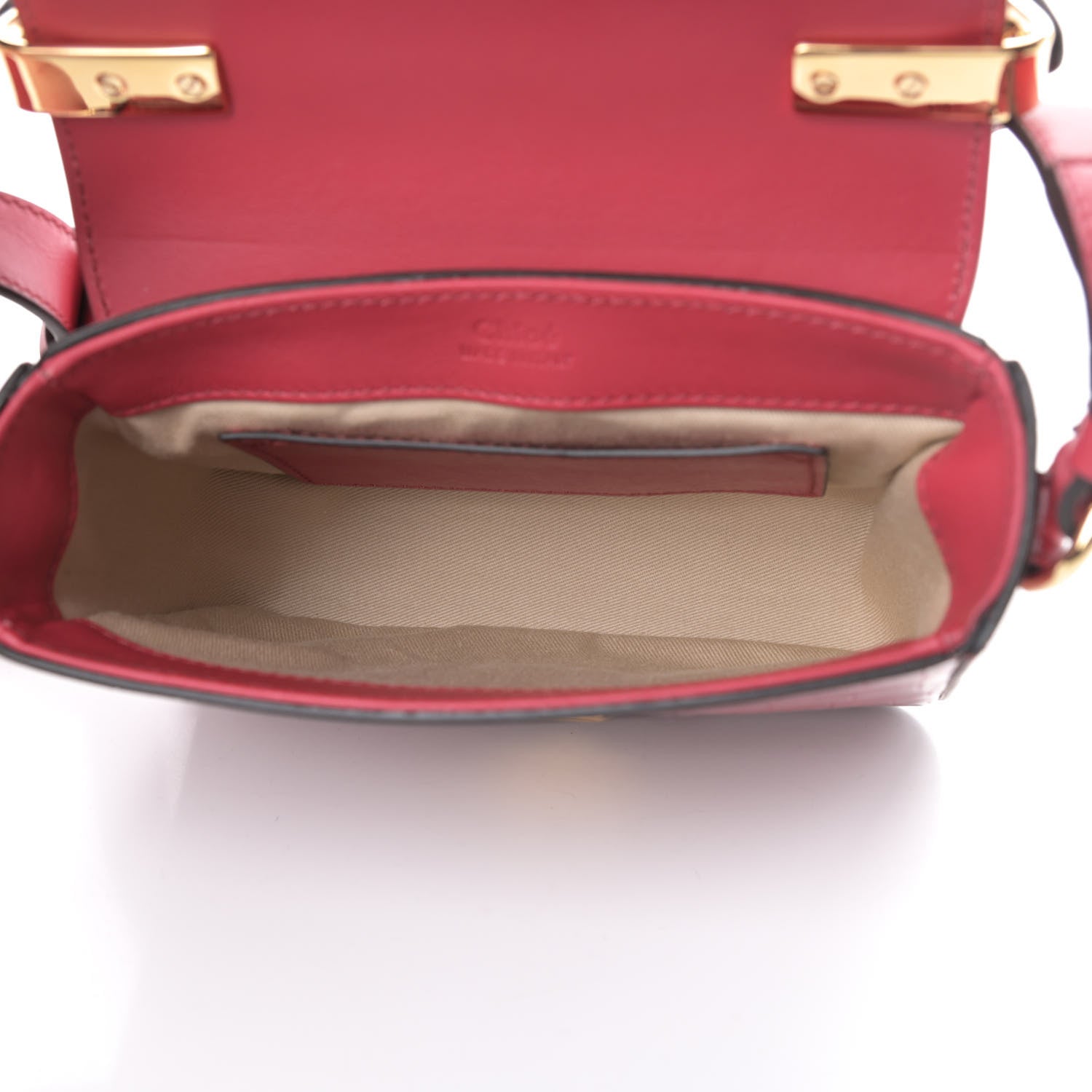 Chloe Calfskin Crocodile Embossed Mini C Double Carry Dusky Red 5 of 10