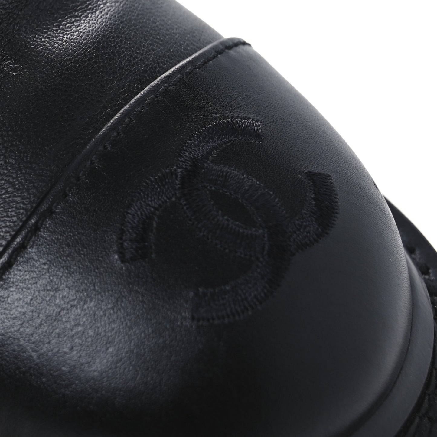 Shiny Lambskin Quilted Lace Up Combat Boots 36.5 Black