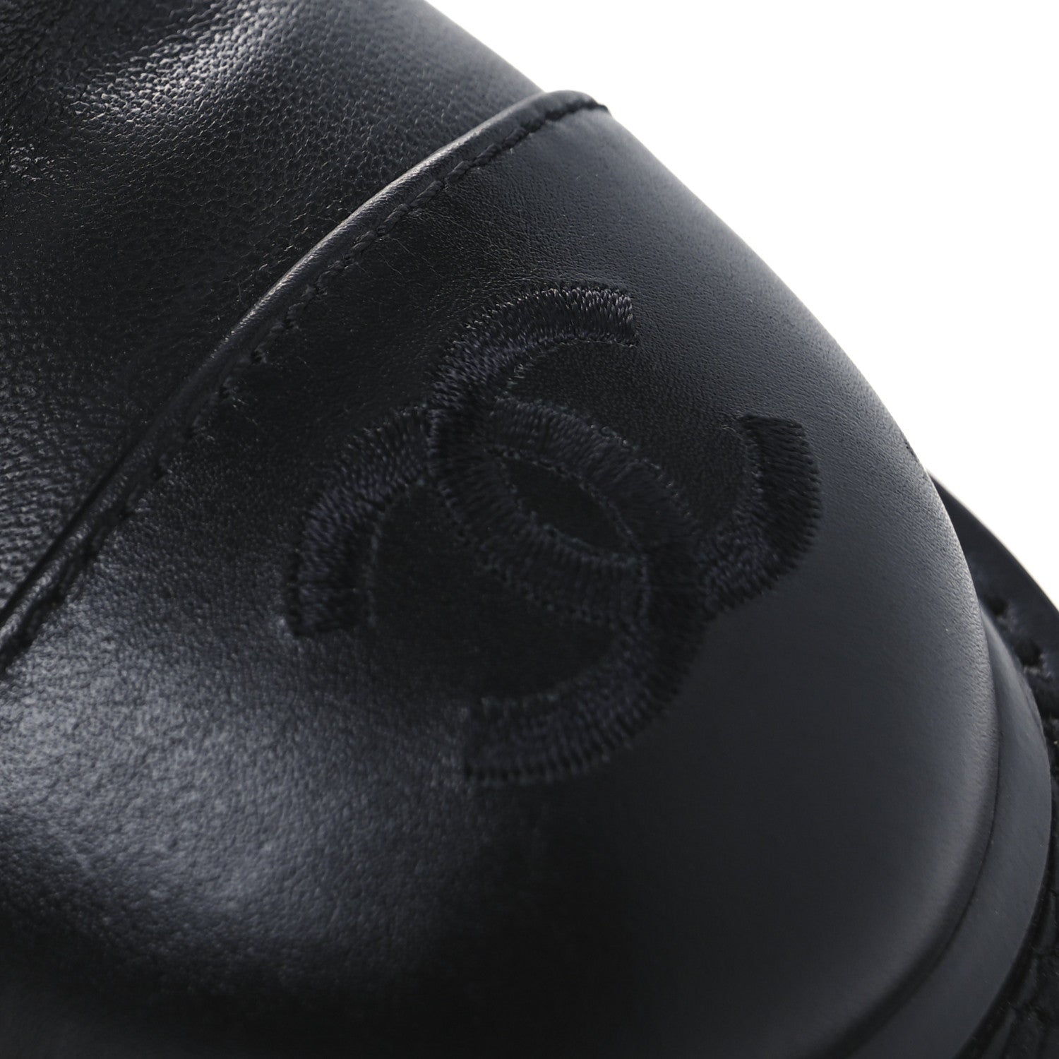 Chanel Shiny Lambskin Quilted Lace Up Combat Boots 36.5 Black 11 of 12