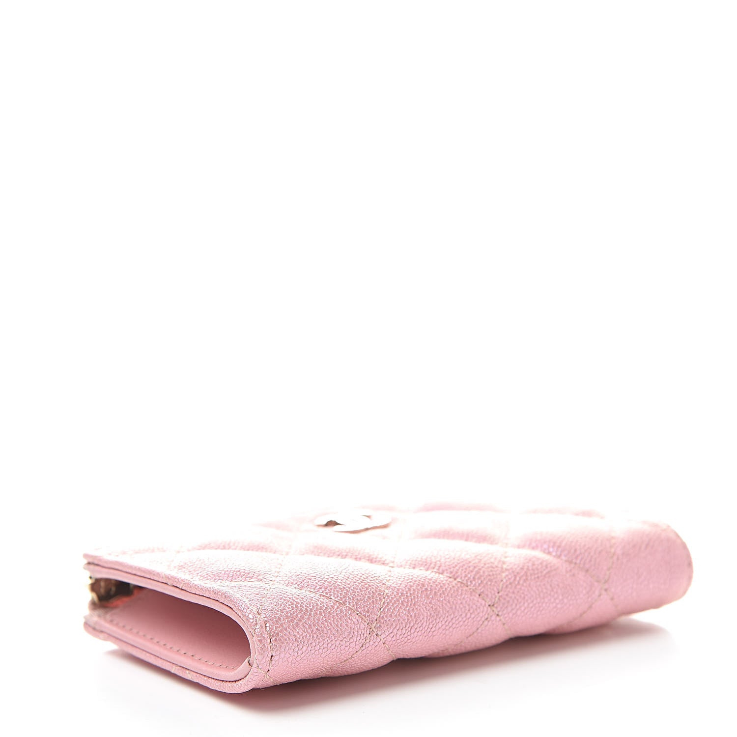 Chanel Iridescent Caviar Quilted Zipped Key Holder Case Rose Pink 4 of 8