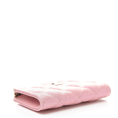 Chanel Iridescent Caviar Quilted Zipped Key Holder Case Rose Pink 4 of 8