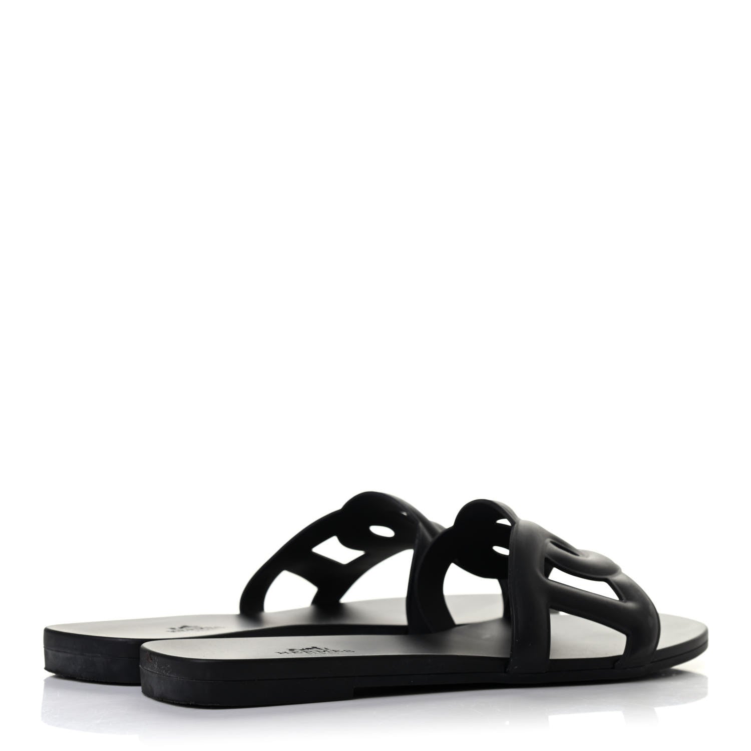Hermes Rubber Aloha Sandals 38 Black 3 of 4