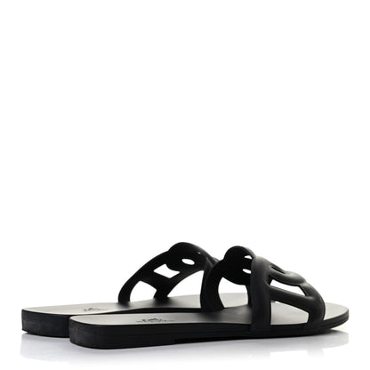 Hermes Rubber Aloha Sandals 38 Black 3 of 4