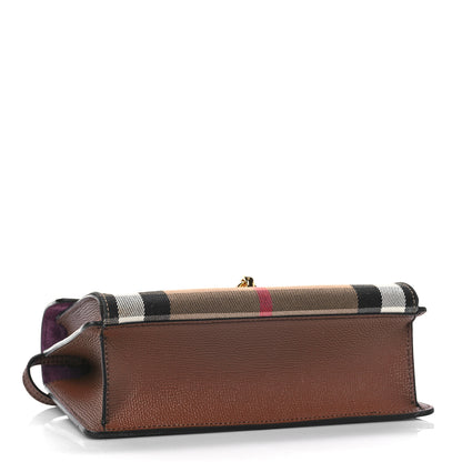 Burberry Derby Calfskin House Check Small Macken Crossbody Bag Tan 4 of 10
