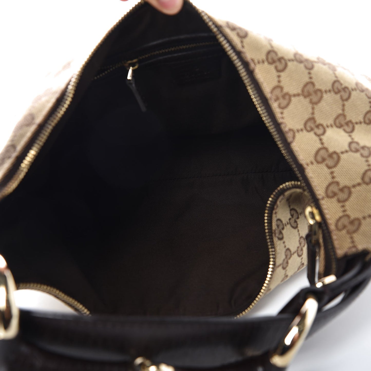 Monogram Medium Horsebit Chain Hobo Dark Brown