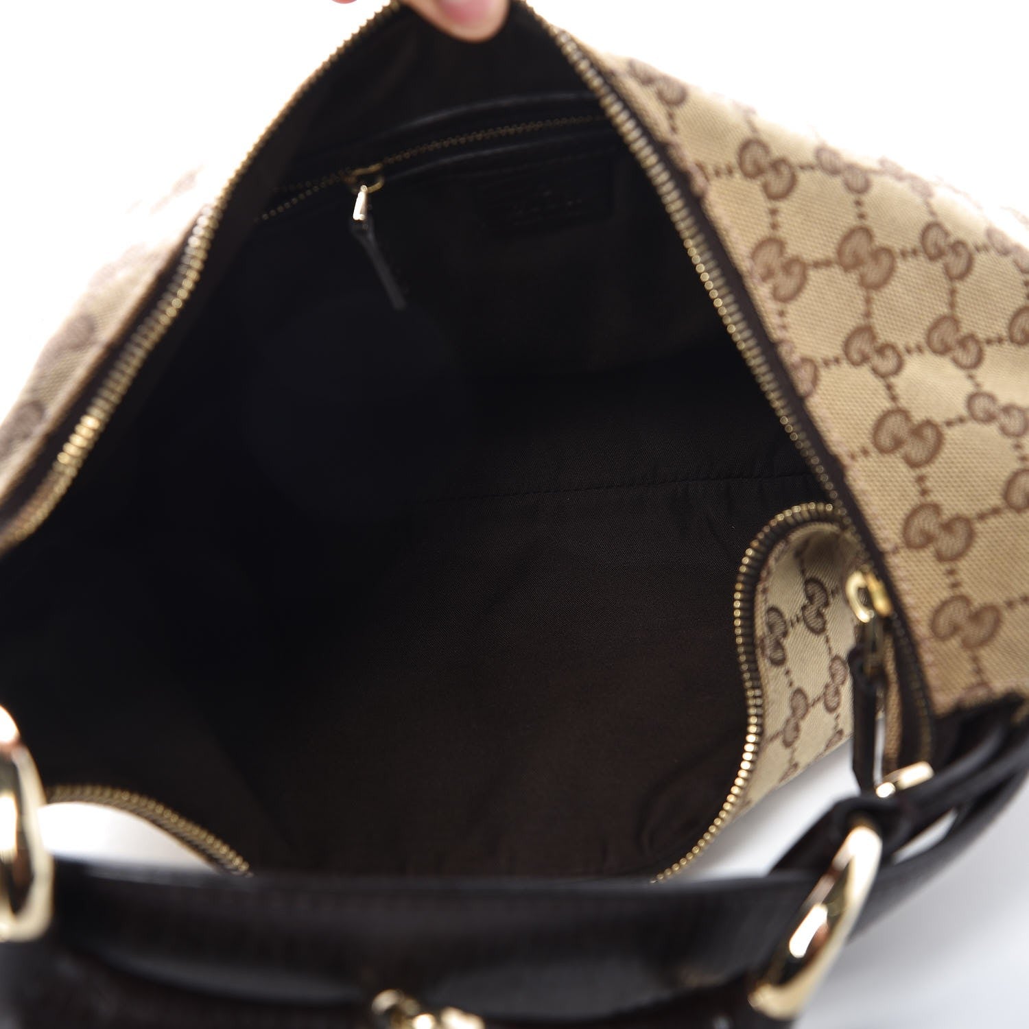 Gucci Monogram Medium Horsebit Chain Hobo Dark Brown 5 of 7