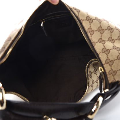 Gucci Monogram Medium Horsebit Chain Hobo Dark Brown 5 of 7