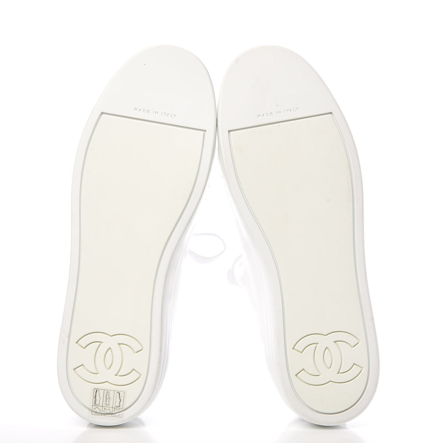 Calfskin Gum Womens CC Sneakers 38 White
