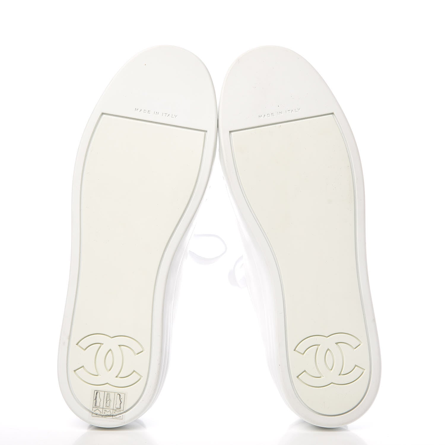 Chanel Calfskin Gum Womens CC Sneakers 38 White 5 of 10