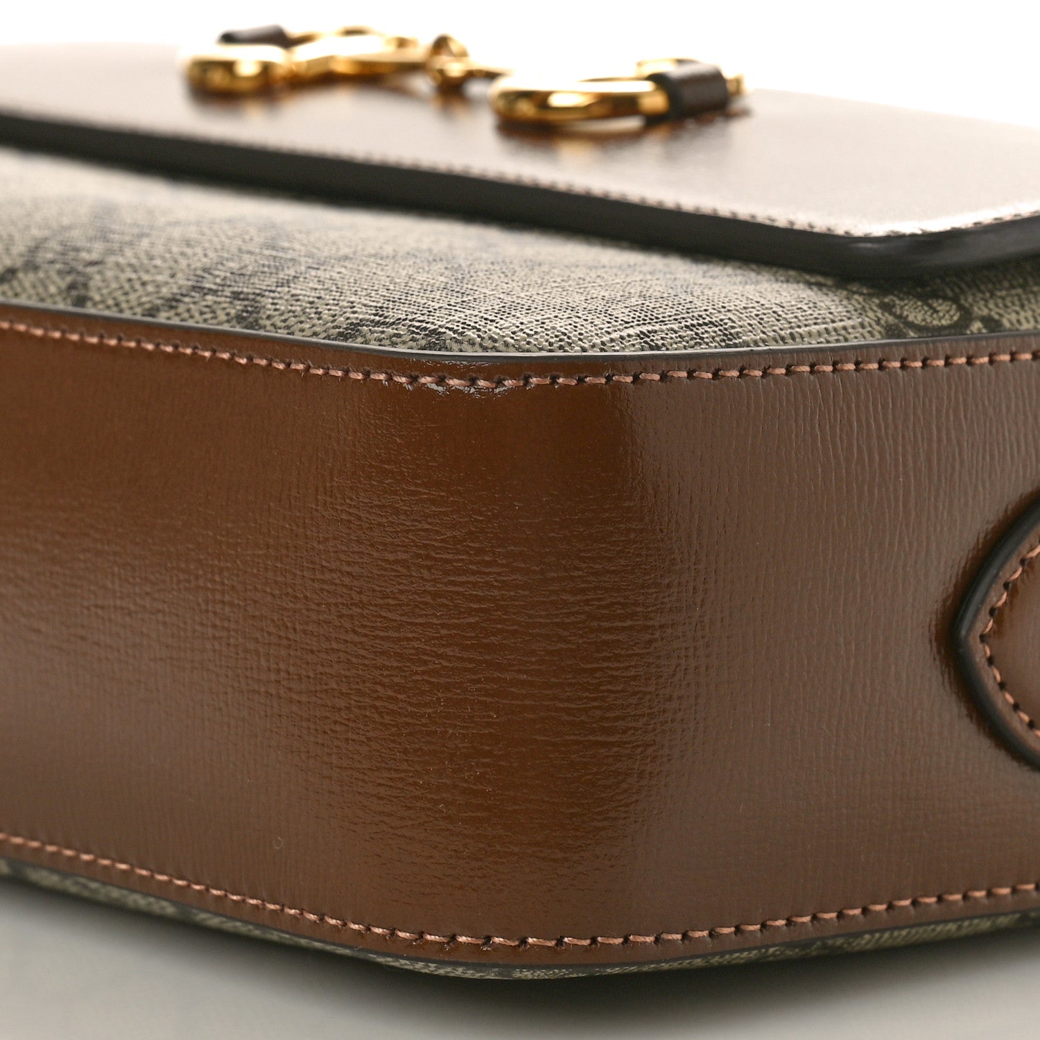Gucci GG Supreme Monogram Small Horsebit 1955 Shoulder Bag Beige Brown Sugar 10 of 10