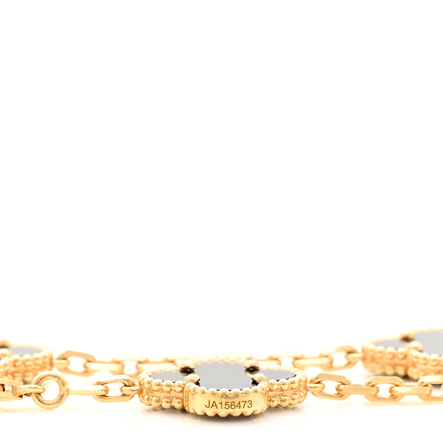Van Cleef & Arpels 18K Yellow Gold Black Onyx 10 Motifs Vintage Alhambra Necklace 5 of 6