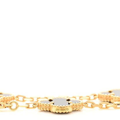 Van Cleef & Arpels 18K Yellow Gold Black Onyx 10 Motifs Vintage Alhambra Necklace 5 of 6