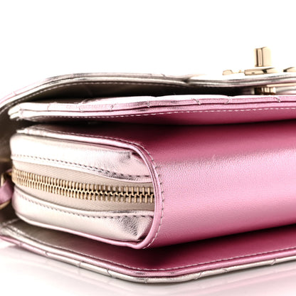 Chanel Metallic Lambskin Like A Wallet Flap Golden Pink 10 of 12