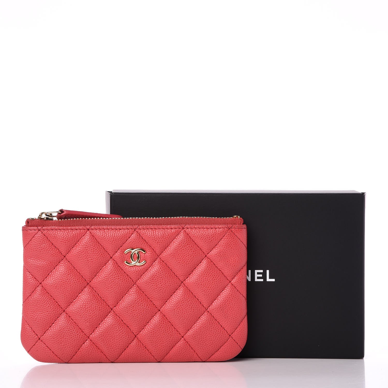 Chanel Caviar Quilted Small Cosmetic Case Dark Pink 10 of 10